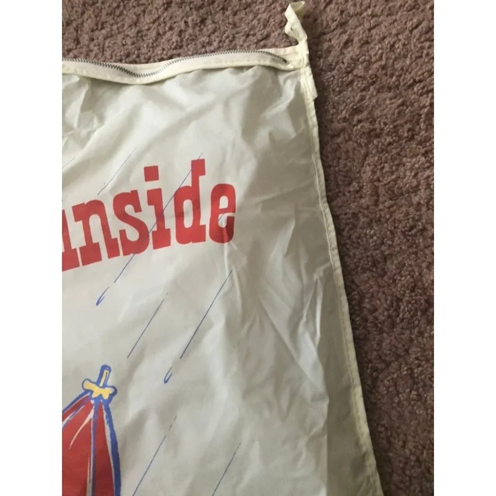 Large Vintage 1950s vinyl wet bathsuit / clothing / towel pool / beach bag sack